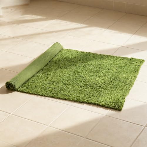 Artificial Grass Mat 4x3.3 Ft - Realistic & Soft Synthetic Turf, Fake Grass Carpet for Indoor Outdoor Use, Backyard, Patio, Balcony Decor (Fine Rain Green) - color: Fine Rain Green
