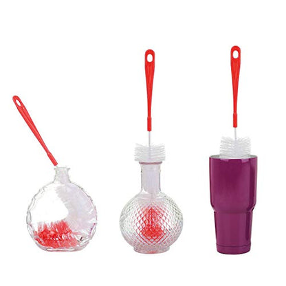 ALINK 16 inch Extra Long Red Bottle Cleaning Brush Cleaner for Washing Narrow Neck Beer/Wine/Thermos/Sport Well, Brewing Bottles, Hummingbird Feeder - color: Red