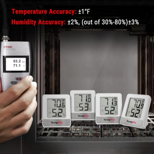 TempPro TP49 Digital Hygrometer Indoor Thermometer | Humidity Meter Room Thermometer with Temperature and Humidity Monitor Mini Hygrometer (Previously ThermoPro) - color: White Indoor Thermometer