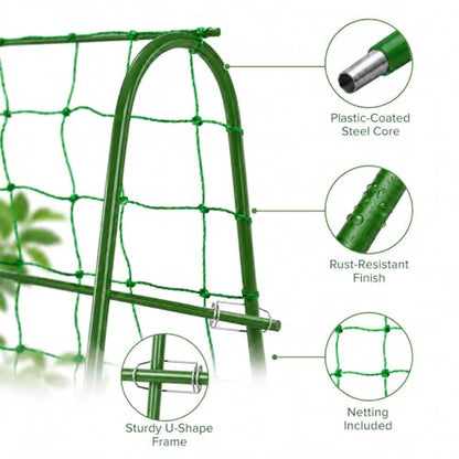 FOLLOOK Cucumber Trellis for Raised Garden Bed,63x48inch, Green