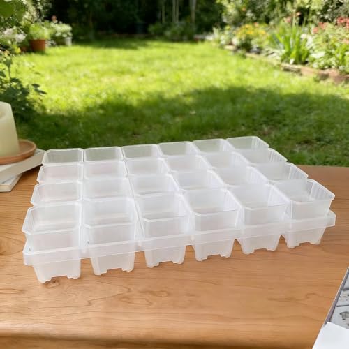 10Pcs Square Succulents Planter Pots with Tray Set, Garden Plastic Cactus Plant Pot for Indoor and Outdoor Plants Growth, 6.5 * 4.7 * 4.7cm (Transparent) - color: Transparent