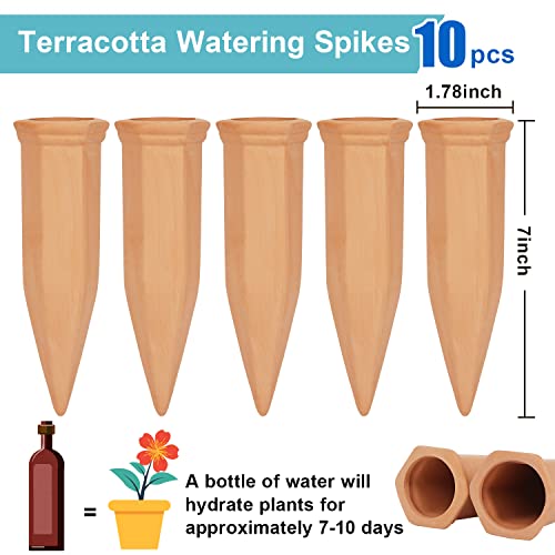 10 Pieces of Plant Watering Piles, Plant Watering Devices,Plant Water Seepage Devices, Clay self Watering Nails, Used for Automatic Watering Systems for Indoor and Outdoor Plants in Vacation Homes