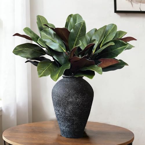 Magnolia Stems 6PCS Single Stem Fake Leaves for Home Decor (Green)