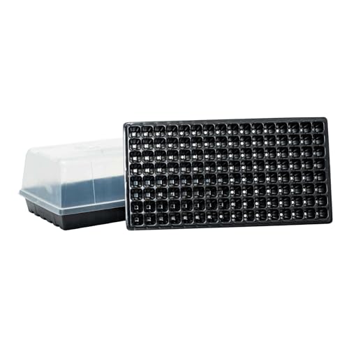 Bootstrap Farmer Seed Starter Kit 128 Cell Extra Strength, 10 Pack - 1020 Tray, Humidity Dome, Plug Tray Starting Trays for Seedling Germination - size: 10 Cell, 10 Flats, 10 Domes