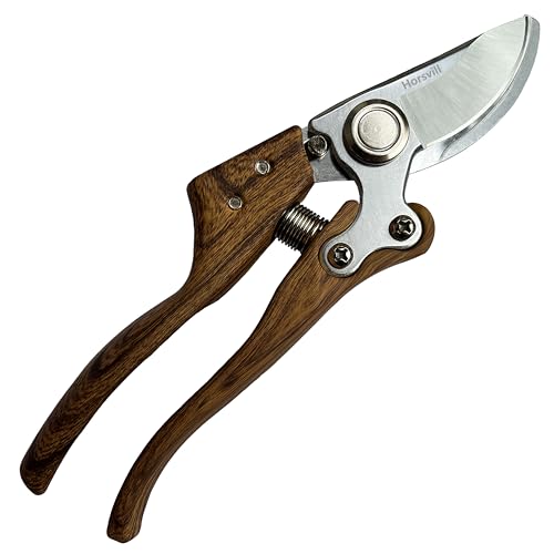 Branch Trimmer, Japanese Bonsai Trimming Scissors, Garden Clippers Handheld, Ergonomic Gardening Tools, Floral Shears Gardening Set, Garden Pruners Farming Tools (Wood Silver)