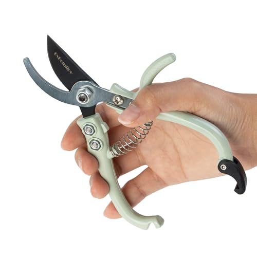 Q-Shaped Lightweight Gardening Pruning Shears for Plant & Tree Trimming - color: Green
