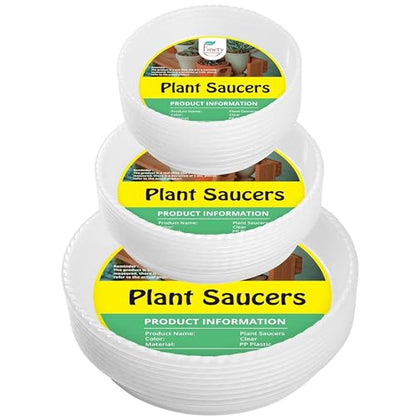9 Pack of 5''& 7''& 9'' Clear Plant Saucer Drip Trays, Plant Tray for Pots & Plastic Plant Saucer,Made of Thicker & Stronger Plastic with Large Capacity Design （5 Inch x3+7 Inch x 3+9 Inch x 3） - color: Clear, size: 5" 7" 9" Mix