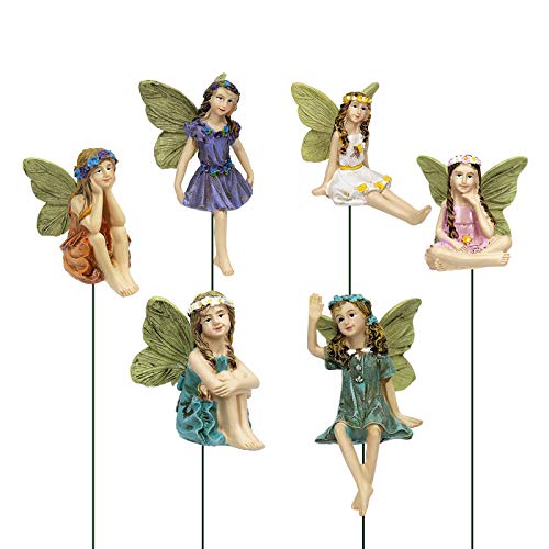 Fairy Garden Figurines 6pcs Miniature Fairies for Outdoor Garden Décor