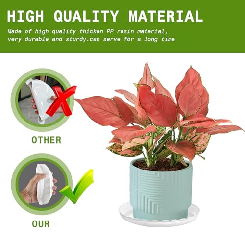 15 Pcs Plastic White Round Wave Plant Saucer,6 Inch/8 Inch/10 Inch,Durable Duty Flower Plant Pot Drip Tray Container for Home Garden Indoor and Out Door Plant - color: White