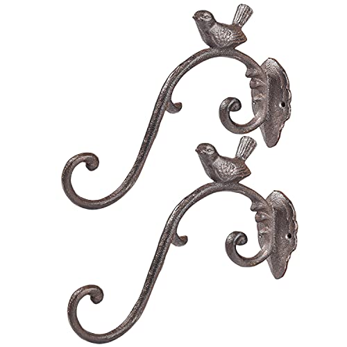Sungmor Cast Iron Plant Hanger Wall Hooks - Bird Shape & Brown & 2PC - color: Brown - 2pcs & 10 inch