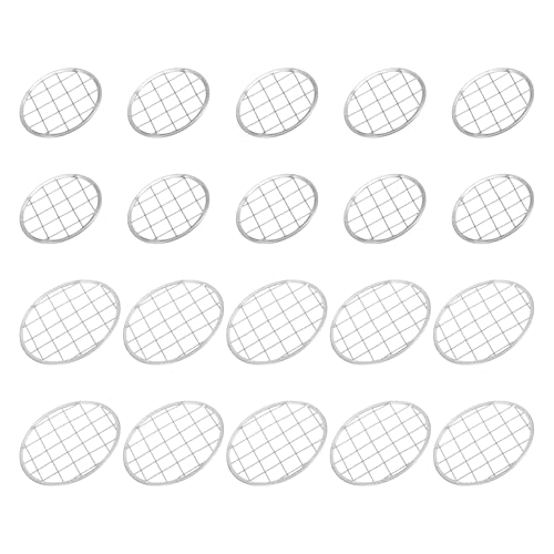 uxcell 20Pcs Mason Jar Flower Insert Lid 70mm/84mm Flower Grid Silver Tone