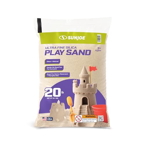 Sun Joe Silica Play Sand for Sandbox, Sensory Table & Gardens, PLYSAND20 - size: 20 lb