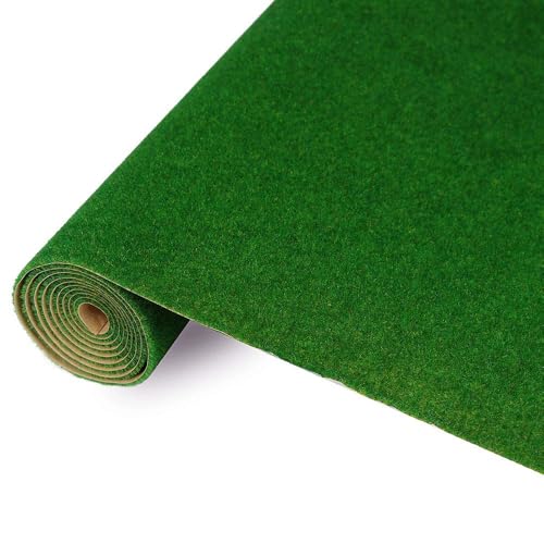 NWFashion 13"x39" Artificial Craft Model Grass Mat DIY Decoration for Scenery Lawn Moss,Not for Garden(Deep Green) - color: Deep Green