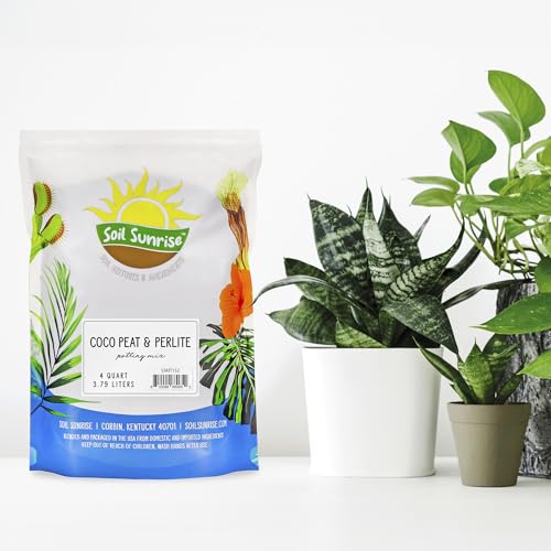 Soil Sunrise Coco Peat Perlite Potting Mix (4 Quarts) Loose Coconut Coir and Perlite - size: 4 Quarts
