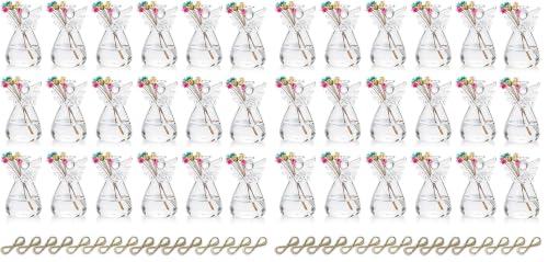 Sziqiqi Clear Glass Guardian Angel Vases Bulk for Hanging Vases for Buds Cuttings Greenery Hydroponic Plant Containers Room Ornaments Bautizo Decorations 3.5inch/20Pcs (Pack of 2) - size: 20pcs (Pack of 2)