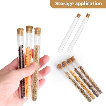 50 pcs 20ml Test Tubes with Cork Stoppers, 150MM x 15MM - size: 20 ML