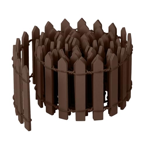 Bewudy 35Inches Mini Fairy Garden Fence, Small Wood Decorative Picket Fence