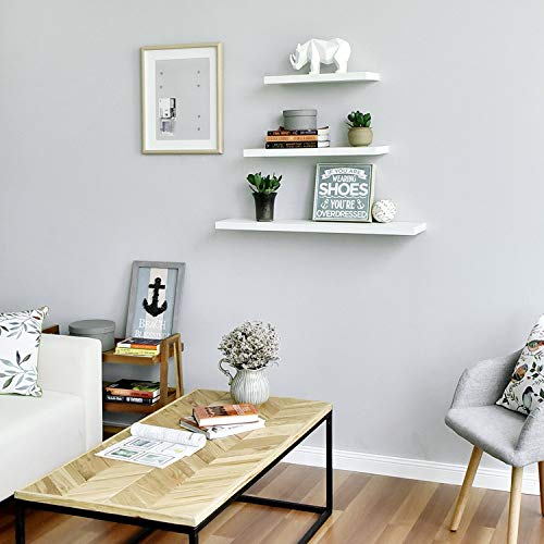 WELLAND Simons Floating Wall Shelf Ledge Shelves, 18-Inch, White - color: White, size: 18-inch