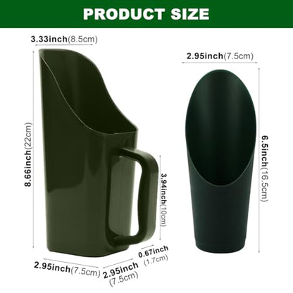 Garden Soil Scoop, 2-in-1 Multi-Function Plastic Spoon Soil Shovel Wear Resistant Digging Tool Cultivation Potting Scoop with Mini Scoop for Digging Up or Transporting Scoops of Soil