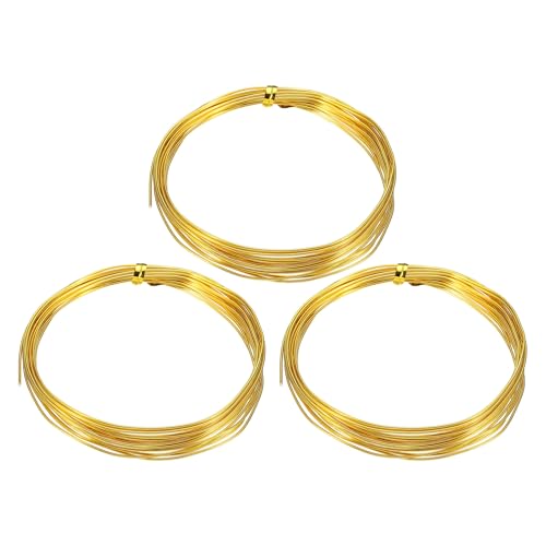HARFINGTON 3 Roll Bonsai Wire 1mm Each Roll 16.4ft (5m) Anodized Aluminum Bonsai Wire for Gardening Tree Branch Fixing DIY Crafting, Yellow - color: Yellow, size: 1mm x 16.4 ft