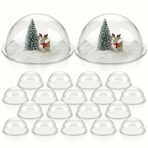 20 Pcs Plastic Domes for Crafts Half Ball Candy Dome Clear Circle Acrylic Sphere Ornaments Handmade Card Making Greeting Cards Holder DIY Transparent Craft Ornaments