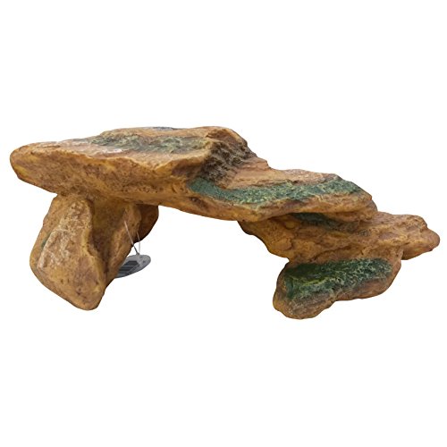 Aquariumh2o Desert Rock Cave Aquarium or Vivarium Ornament Desert Rock Ledge Cave, Hide Formation, Fish Tank Decor 11 Inches Long, Reptiles, Fish & Amphibians, Artificial Aquarium Decoration Ornament