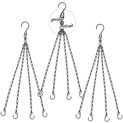 Heybe Swivel Hanging Basket Chains 23 Inches 4 Leads Hanging Chains Flower Pot Hanger Replacement Plant Hangers for Planters and Lanterns, Pack of 3 (4 Legs-Swivel) - style: 4 Legs-Swivel