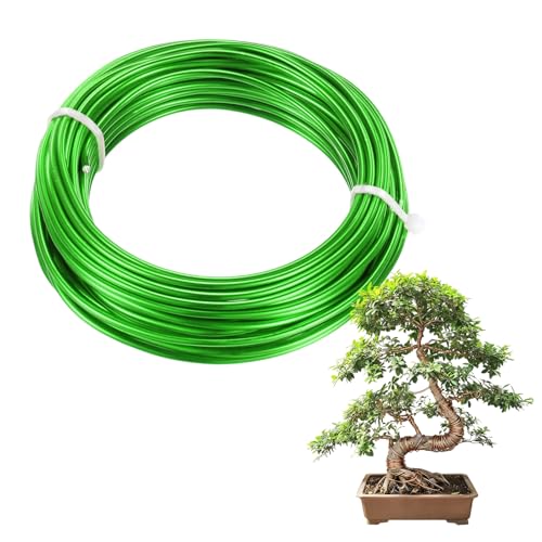 M METERXITY 1-Pack Bonsai Training Wire, 2mm x 33ft/10m Anodized Aluminum Bonsai Tree Wire for Gardening Branch/Fine Trunk/DIY Crafting [Grass Green] - color: Grass Green, size: 2mm