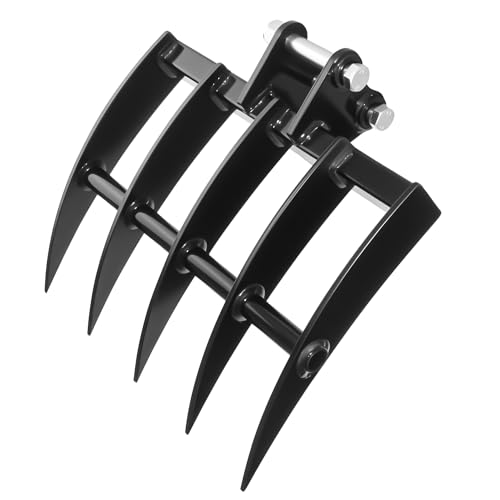 Mini Excavator Rake Backhoe Rake Fit for 0.8-1.5T Excavators Attachments
