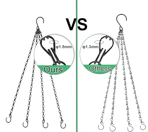 Heybe Hanging Baskets Chains 23 Inches 4 Leads Hanging Chains Flower Pot Hanger Replacement Plant Hangers for Planters and Lanterns, Pack of 3 (4 Legs) - style: 4 Legs