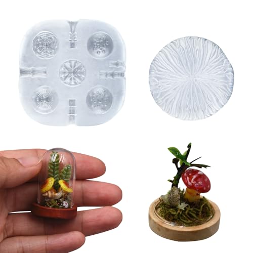 Mini Mushrooms Decor Silicone Molds Tiny Mushrooms Resin Molds Silicone for Crafts Dollhouse Miniature Things Mushroom Mold for Micro Fairy Garden Decoration