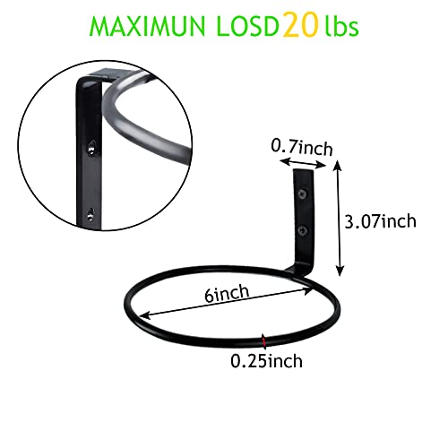 6 inch Flower Pot Holder Ring Wall Mounted Set of 4 Heavy Duty Metal Wall Plant Holder Plant Hanging Bracket Hanger for Outdoor/Indoor - size: 6 Inch