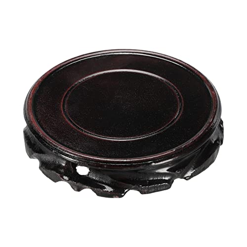 MECCANIXITY Wooden Stand Holders Displays Base 110mm Dia Black for Vase | Bonsai Stone