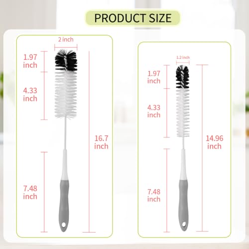 Bottle Cleaner Brush Set - Long Handle Bottle Brushes