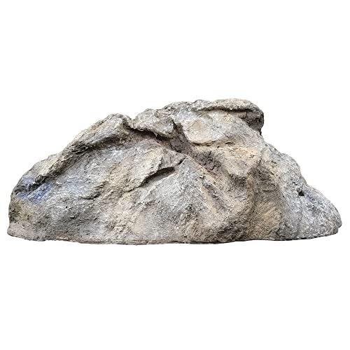 Backyard X-scapes Fiberglass Painted Mock Faux Well Pump Cover Artificial Rock for Landscaping, Medium, Beige - color: Beige, size: Medium