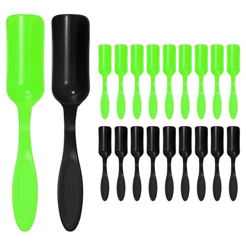 M METERXITY 20-Pack Mini Gardening Shovel Spoon, Plastic Garden Soil Scoops for Cultivation Digging Transplanting/Flower Planting/Plant Succulent, Colorful Small Gardening Tools [Black, Green] - color: Black, Green