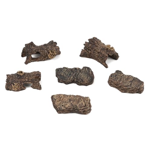 Artificial Stump Rocks, Mini Artificial Tree Stump and Fake Stone Rock Statue Artificial Garden Figurines for DIY Micro Landscape Terrariums Decor