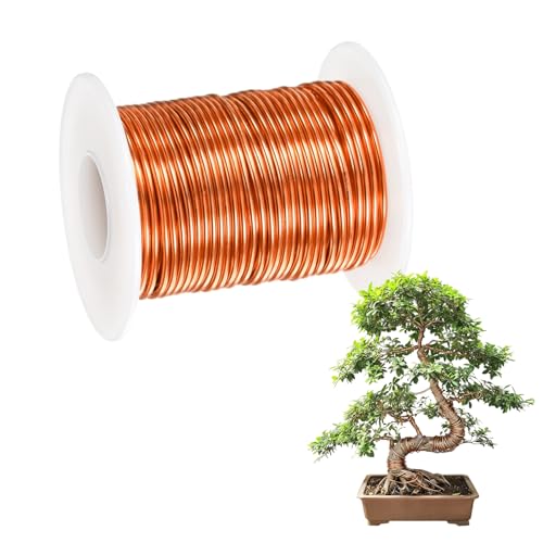 M METERXITY 1-Pack Bonsai Training Wire, 1.5mm x 49ft/15m Anodized Aluminum Bonsai Tree Wire for Fine Trunk/Gardening Branch/DIY Crafting [Orange Red] - color: Orange Red, size: 1.5mm x 49ft/15m