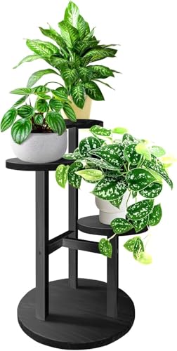 GEEBOBO 3 Tier Plant Stand Indoor - color: Black - 3 Tier