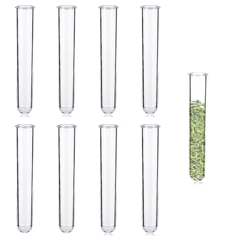9 Pcs Clear Test Tubes, Plastic Test Tubes for Hydroponic Plants Cutting Office Home Decoration