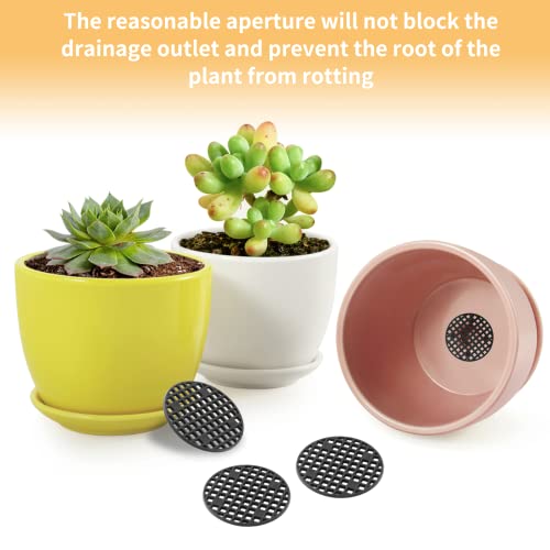 Bivethoi Plant Pot Mesh Hole Cover, 1.8" / 45mm, Black, 100pcs | Bonsai Drainage Mesh Insert, Round Mesh Screen, Prevents Soil Loss, Bottom Grid Mat - color: Black, size: 100pcs