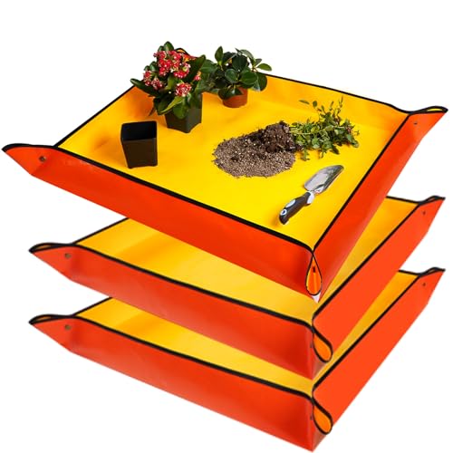 3 Pcs 39.5"X31.5" Large Repotting Mat for House Plants Transplanting and Soil Mix Control, Gardening Gifts for Plant Lovers