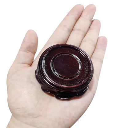 MECCANIXITY Wooden Stand Holders Displays Base 50mm Diameter Black for Vase Bonsai Stone Pack of 2