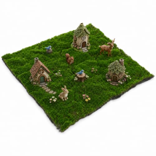 COHEALI 11.81 x 11.81 Inch Artificial Moss Mat, Green Faux Moss Sheet for Crafts, Planter Toppers, Fairy Gardens, Table Displays and Wall Decor