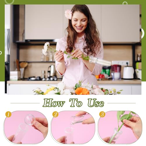 Hushee 100 Pcs 60ml 4.33 Inch Floral Tubes for Milkweed Large Flowers Water Tubes for Milkweed Cuttings Flower Floral Arrangements Butterfly Habitat