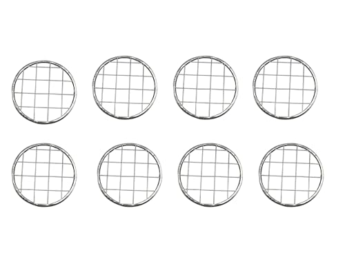 8pcs Mason jar plant frog lid, Mason jar lid insert, silver square mesh metal top cover for wide mouth canned cans, decorative aquarium lid for air plants, succulents, and flowers