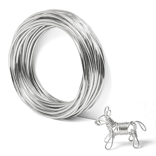 32 ft Silver Aluminum Craft Wire, 10 Gauge 2.5mm Bendable Armature Wire - color: Silver, size: 10 Gauge, 32 ft
