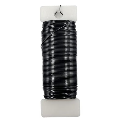26 Gauge Black Metal Floral Wire, 38 Yards/35 Meters,for Christmas Wreaths,Tree Decoration,Flower Arrangement,Craft Wire,Flower Wire,Garden Wires,Flowers Bouquet Accessories,Jewelry Wires DIY - size: 26Gauge-Black-1P/38Yards