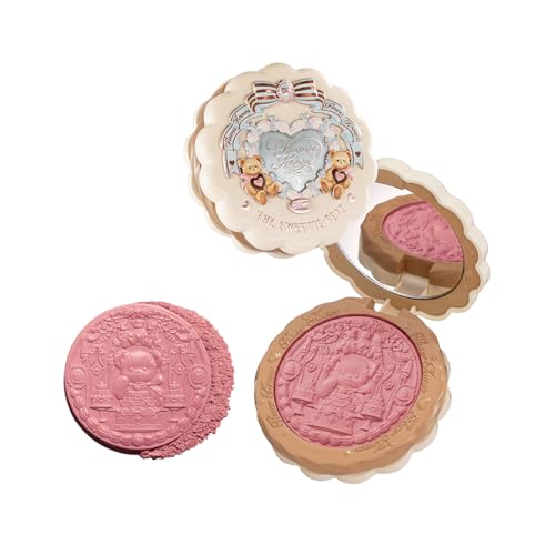 Flower Knows The Sweetie Bear Silk Satin Blush, Muted Rose Pink，Talc-Free - color: 01 Shimmer Soufflé