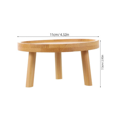 DOITOOL Wooden Indoor Plant Stand 4.33 Inch Flowerpot Tray Lightweight Decorative Plant Stool for Succulents Vase Display Shelf for Home Tabletop - size: 10.00X10.00X7.50CM